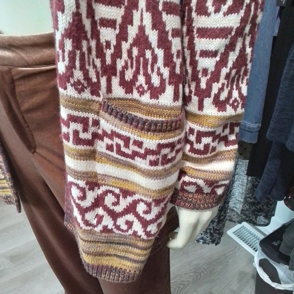 Lucky Brand Aztec Print Long Cardigan NWT - Picture 10 of 16
